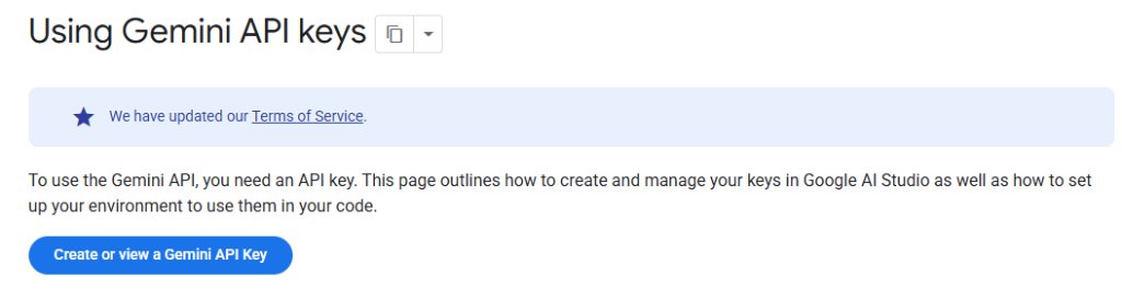 Gemini API Key Documentation